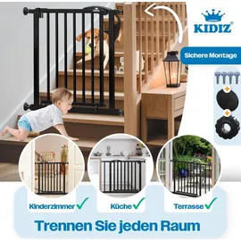 Kidiz Treppenschutzgitter 94 cm x 75 cm x 3 cm Schwarz