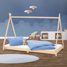 ML DESIGN modern living Kinderbett Tipi 90 x 200 cm Kiefer natur beige