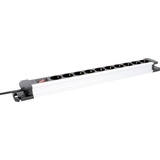 Unitec Steckdosenleiste10-fach 2m H05VV-F 3G1,5 mm2, mit Schalter