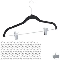 Relaxdays 96 x Samtbügel mit Clips, 360° drehbarer Haken,