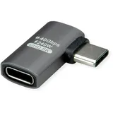 Roline USB4 Gen 3x2 Adapter Typ C ST/BU, 90°, flach, silberfarben
