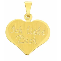 Ketten-Anhänger ADELIA ́S "Damen Goldschmuck 333 Gold Gravurplatte Anhänger", gold, Schmuckanhänger, Damen, Gelbgold 333, 333 Gold Goldschmuck für Damen