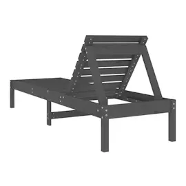 vidaXL Sonnenliegen 2 Stk. Grau 199,5x60x74 cm Massivholz Kiefer