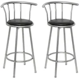 vidaXL Barhocker 2 Stk. Schwarz