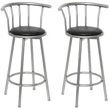 vidaXL Barhocker 2 Stk. Schwarz