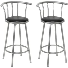 vidaXL Barhocker 2 Stk. Schwarz