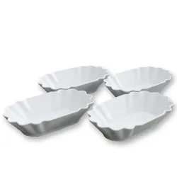4x Pommesschale Mehrweg bruchsicher Melamin 16,5x9,8x4cm spülmaschinenfest