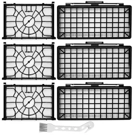 ivanzoll 3 HEPA Filter+3 Motorschutzfilter Für Siemens Staubsauger Q5.0 extreme silencePower VSQ5X1230, Ersatzfilter Zubehör Kompatibel mit Siemens Bodenstaubsauger VZ154HFB VZ02MSF VSQ5X12M1