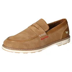 Slipper MUSTANG SHOES, Herren, Gr. 45, braun (hellbraun), Lederimitat, casual, Schuhe, Mokassin, Loafer, Sneaker mit weicher Innensohle