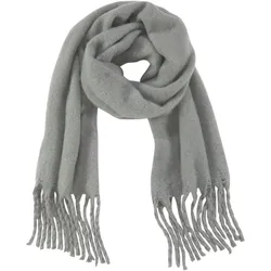 Laura Scott Frühlings-Schal mit Fransen weicher langer Web-Schal schlichter Winter-Schal 89840729 Grau - One-Size