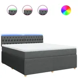 vidaXL Boxspringbett 180 x 200 cm Dunkelgrau