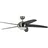 132 cm Deckenventilator nickel/wenge mit Licht inkl. Fernbedienung