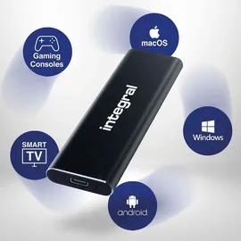 Integral SlimXpress Portable SSD 1 TB Schwarz (1000 GB), Externe SSD, Schwarz