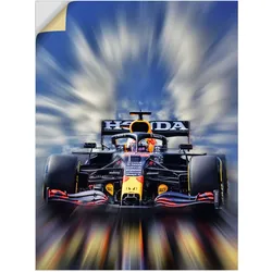 Artland Wandbild »Max Verstappen - Weltmeister der Formel1«, Auto, (1 St.), als Alubild, Outdoorbild, Leinwandbild, Poster, Wandaufkleber Artland Farbe Bild(er): blau