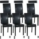 CLP 6er Set Esszimmerstuhl Ina Kunstleder schwarz/schwarz