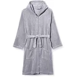 Playshoes Unisex Kinder Fleece-Bademantel Morgenmantel, grau, 86/92