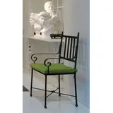 Casa Padrino Luxus Jugendstil Gartenstuhl 47 x 50 x 103 cm schwarz/grün mit Armlehnen
