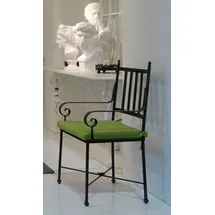 Casa Padrino Luxus Jugendstil Gartenstuhl 47 x 50 x 103 cm schwarz/grün mit Armlehnen