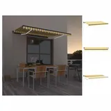 vidaXL LED Gelenkarmmarkise 450 x 300 cm gelb/weiß 3069123