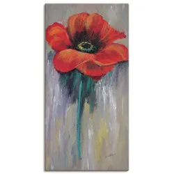 Leinwandbild ARTLAND "Roter Mohn II", rot (farbe bild(er): rot), B:50cm H:100cm T:1,8cm, Canvas, Leinwand, Bilder, auf Keilrahmen gespannt