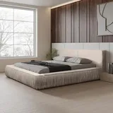 QUARTO Das Doppelbett NAOMI 180/200 Designerbett mit Bettkasten & Lattenrost (Perfect Harmony 02 - beige) - Beige