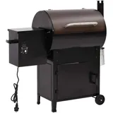 vidaXL Pelletgrill 104 cm mit Schornstein schwarz