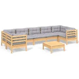 vidaXL Garten-Lounge-Set 8-tlg. grau Kiefernholz