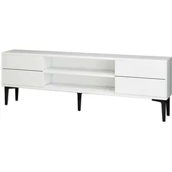 TV Lowboard Aragon Weiß Schwarz