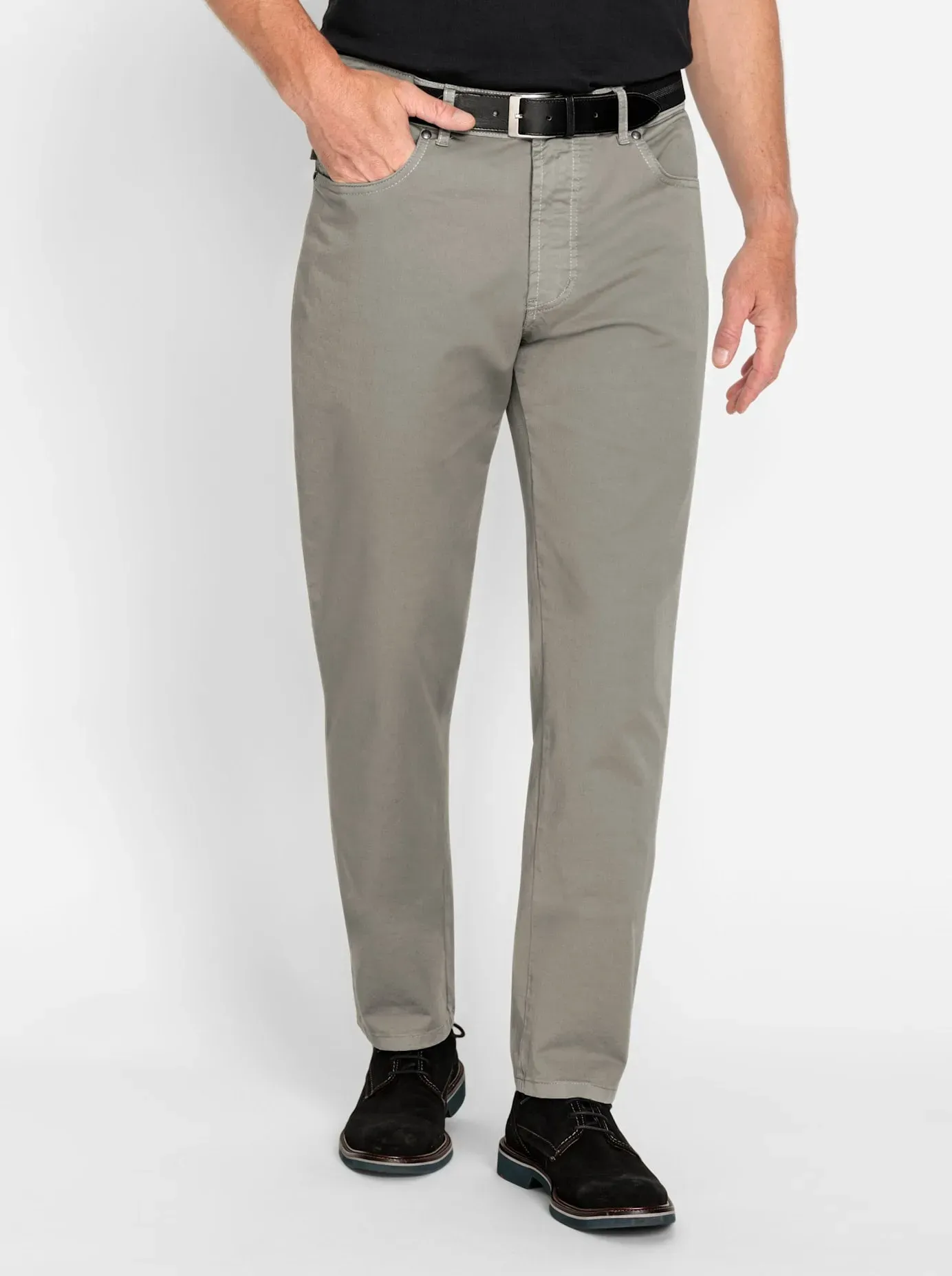5-Pocket-Hose CLASSIC, Herren, Gr. 58, Normalgrößen, grau, 97% Baumwolle, 3% Elasthan, unifarben, lang, Hosen 5-Pocket-Hose