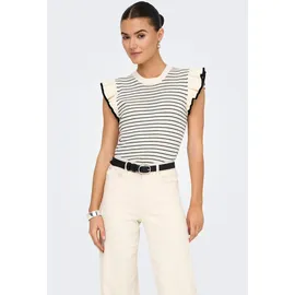 Jdy JDYCARICE S/L Frill Pullover KNT Noos Weiß L