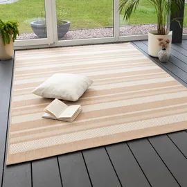 Steffensmeier Outdoorteppich, Beige, Textil, Gestreift, Rechteckig, 240x330 cm, wasserabweisend, Teppiche & Böden, Teppiche, Outdoorteppiche