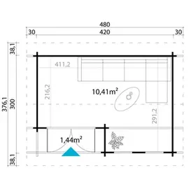 Lasita Maja Gartenhaus 4,4 x 3,2 m Beige