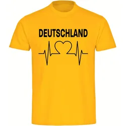 multifanshop Herren T-Shirt - Deutschland - Herzschlag - Druck schwarz - Männer