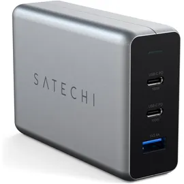 Satechi Travel GaN (100 W, 3 Ports), USB Ladegerät, Grau