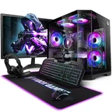 Vibox Gaming PC Set Komplett • Monitor 24 Zoll • AMD Ryzen 5 5500 4,2GHz • RTX 3050 16GB • 32GB RAM • 1TB NVMe SSD • Windows 11 • WLAN • Schwarz
