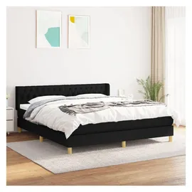 vidaXL Boxspringbett mit Matratze Schwarz 180x200 cm Stoff
