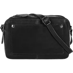 Umhängetasche CLUTY, Damen, Gr. B/H/T: 19cm x 13cm x 7cm onesize, schwarz, Leder, vintage, Taschen, echt Leder