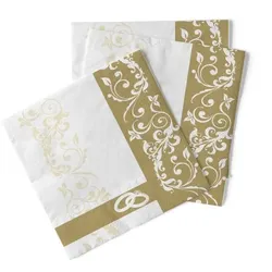 Sovie HORECA Serviette Hochzeit in Gold aus Tissue 33 x 33 cm, 100 Stück