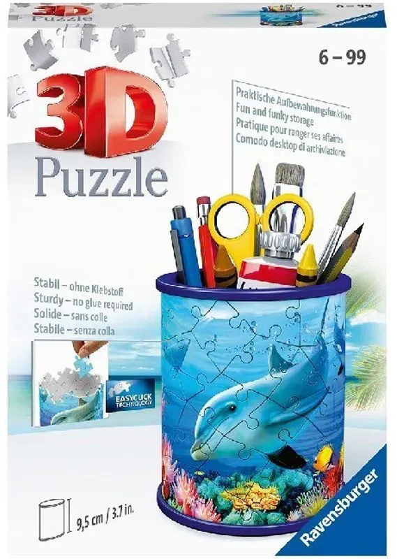 Ravensburger 3D Puzzle 11176 - Utensilo Unterwasserwelt - 54 Teile - Stiftehalter Für Tierliebhaber Ab 6 Jahren  Schreibtisch-Organizer Für Kinder