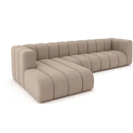 kaiser möbel Ecksofa L-Form GRAND 318 cm, stoff Salvador, Beige, Links - Beige