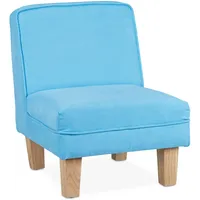 Relaxdays Kindersessel, für Jungen & Mädchen, Kleiner Sessel für Kinderzimmer, HBT: 60 x 45 x 52 cm, Minisessel, blau