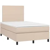 vidaXL Boxspringbett mit Matratze & LED Cappuccino-Braun 120x200cm