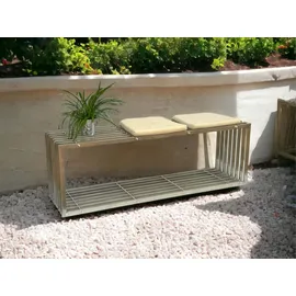 DanDiBo Ambiente Gartenbank 150 x 40 x 150 cm Silber
