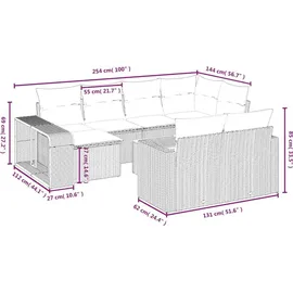 vidaXL Gartensofa-Set 11-tlg. grau