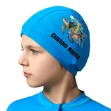 LSDINDF Badekappe Personalisierbar mit Namen/Muster/Logo - Einfach an- und auszuziehen, reißfest - Polyester