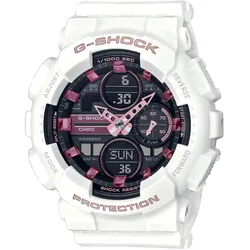 Chronograph CASIO G-SHOCK, weiß (weiß, pink), Armbanduhren, Damen, Quarzuhr, Armbanduhr, Damen, Herren,Digitaluhr, bis 20 bar wasserdicht