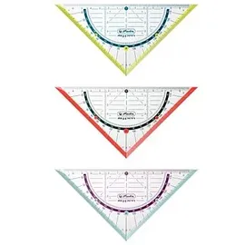 Herlitz Geometriedreieck 16 cm Blau/Rot/Transparent/Gelb