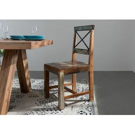Massivmoebel24 Stuhl Altholz 45x45x95 mehrfarbig