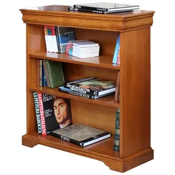 Klassisches Buchregal in Nussbaumfarben 92 cm hoch - 83 cm breit