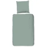 Muller Textil Uni Flanell sage green 135 x 200 cm + 80 x 80 cm